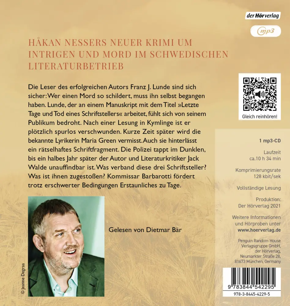 Bild: 9783844542295 | Schach unter dem Vulkan, 1 Audio-CD, 1 MP3 | Håkan Nesser | Audio-CD