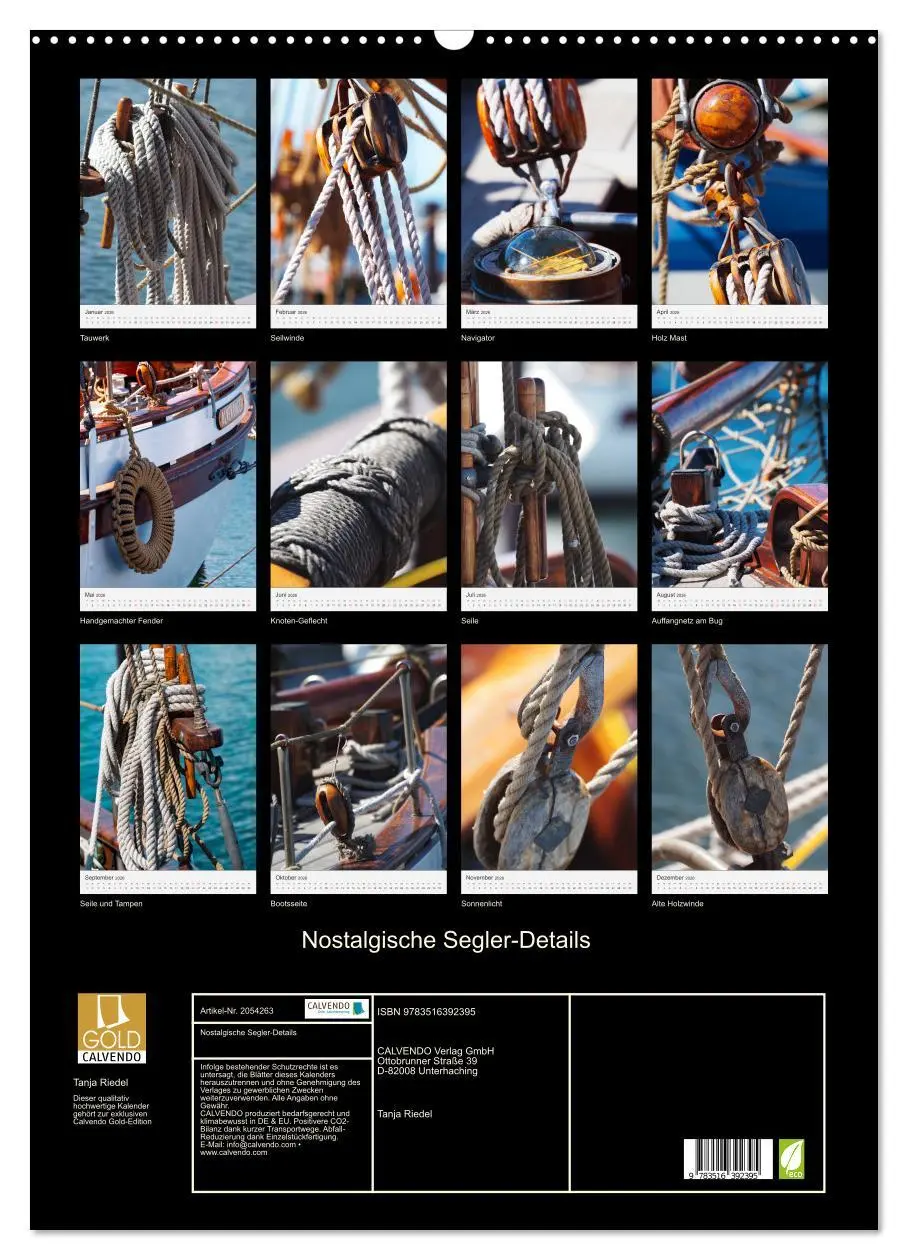 Bild: 9783516392395 | Nostalgische Segler-Details (Wandkalender 2026 DIN A2 hoch),...