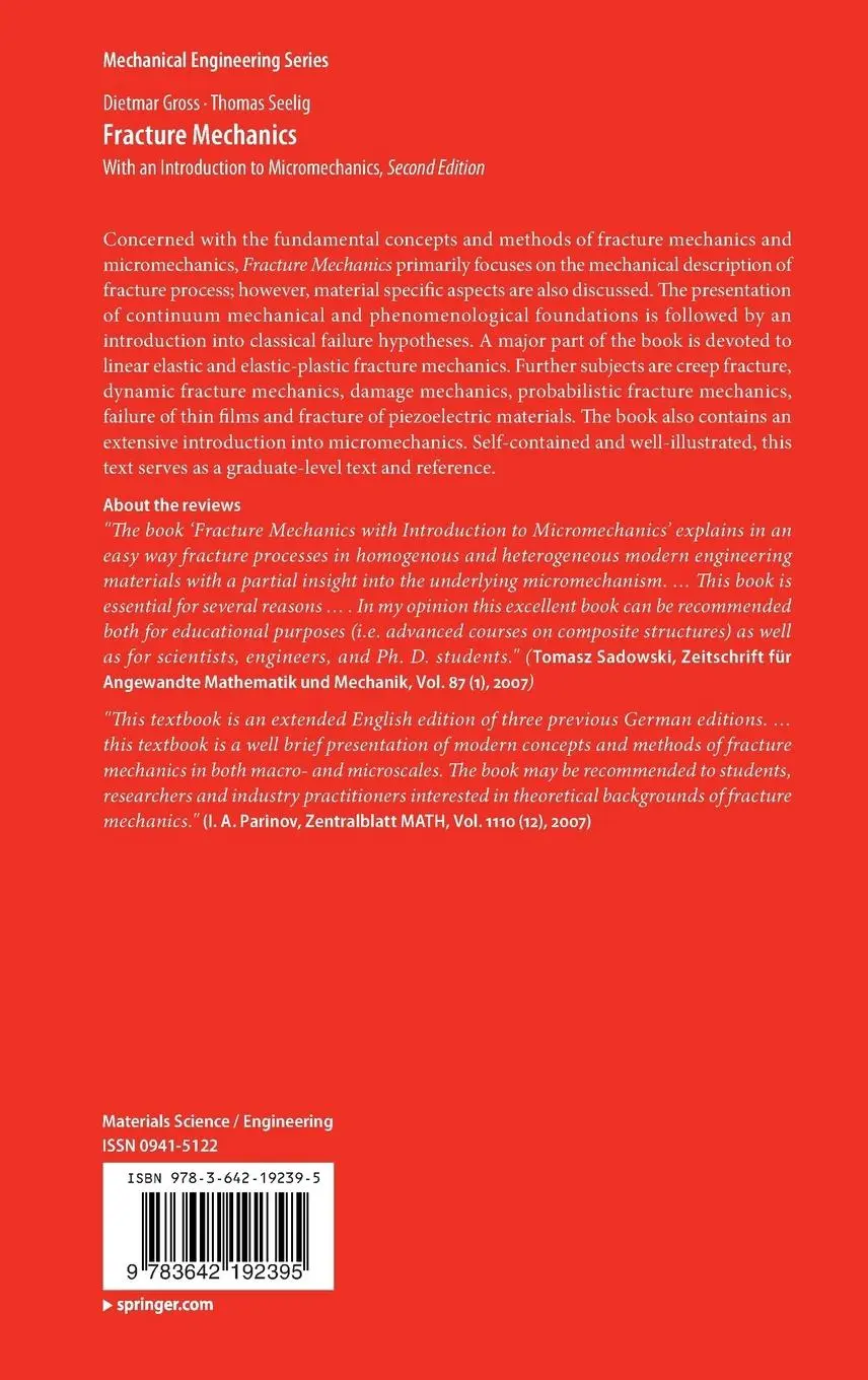 Rückseite: 9783642192395 | Fracture Mechanics | With an Introduction to Micromechanics | Buch | x