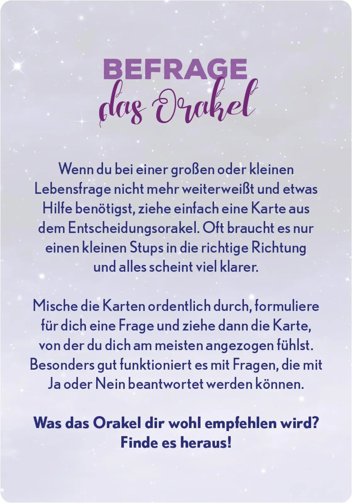 Bild: 9783845832395 | Entscheidungsorakel | Antworten auf große und kleine Lebensfragen