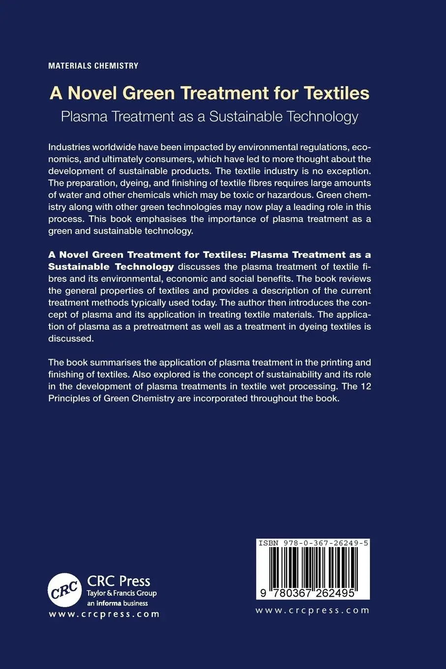 Rückseite: 9780367262495 | A Novel Green Treatment for Textiles | Chi-Wai Kan | Taschenbuch