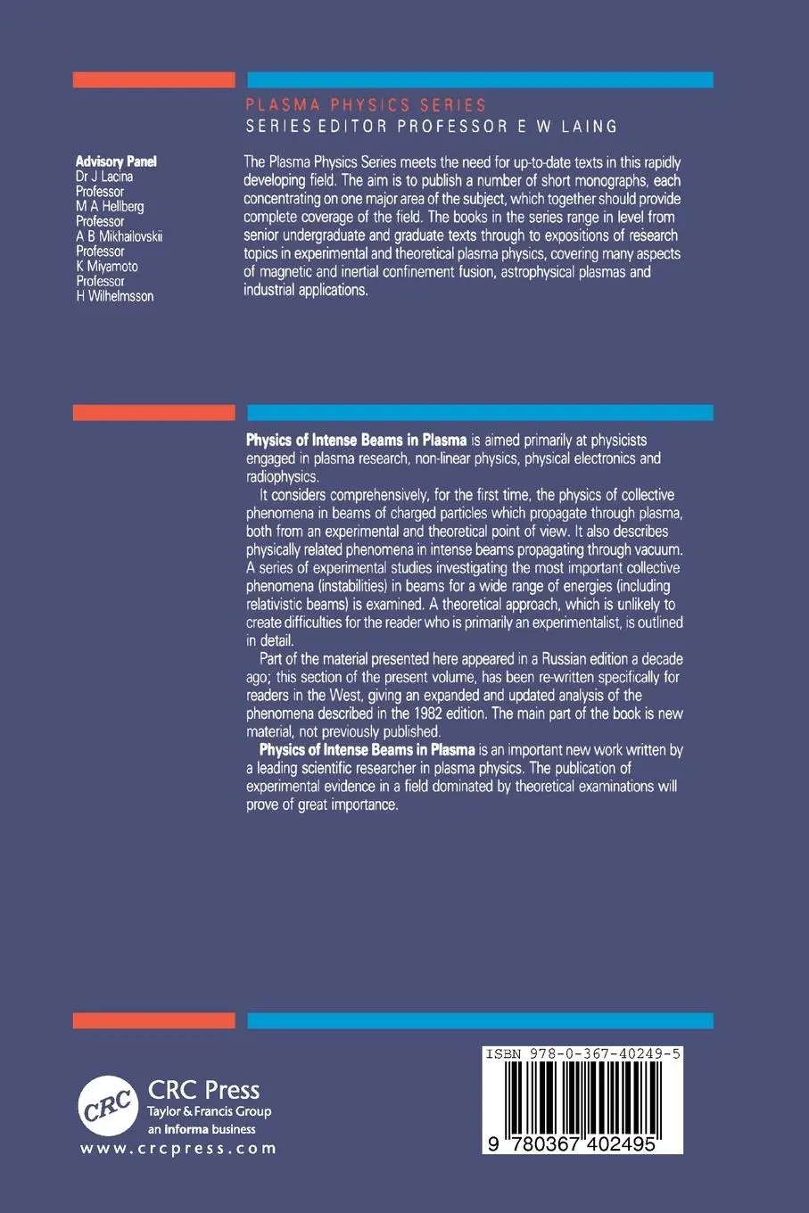 Rückseite: 9780367402495 | Physics of Intense Beams in Plasmas | M. V Nezlin | Taschenbuch | 2019