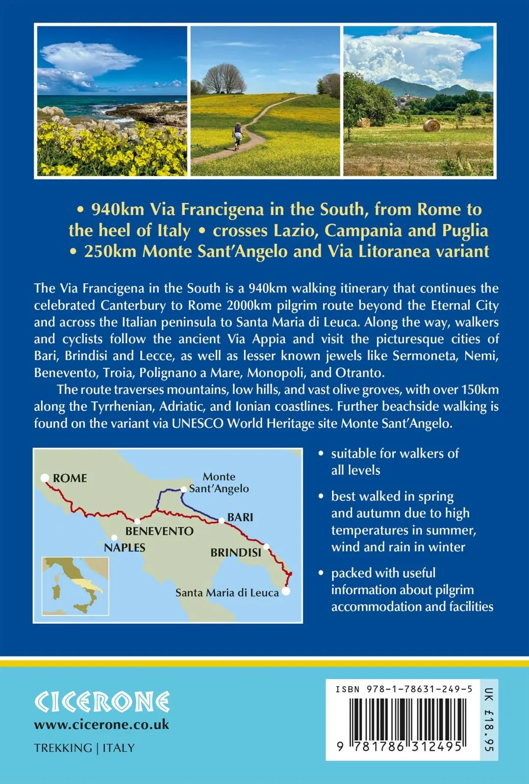 Rückseite: 9781786312495 | Walking the Via Francigena Pilgrim Route | Nicole Bukaty (u. a.)