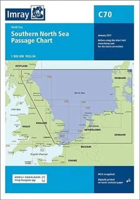Cover: 9781786792495 | C70 Southern North Sea Passage Chart | Imray | (Land-)Karte | Englisch