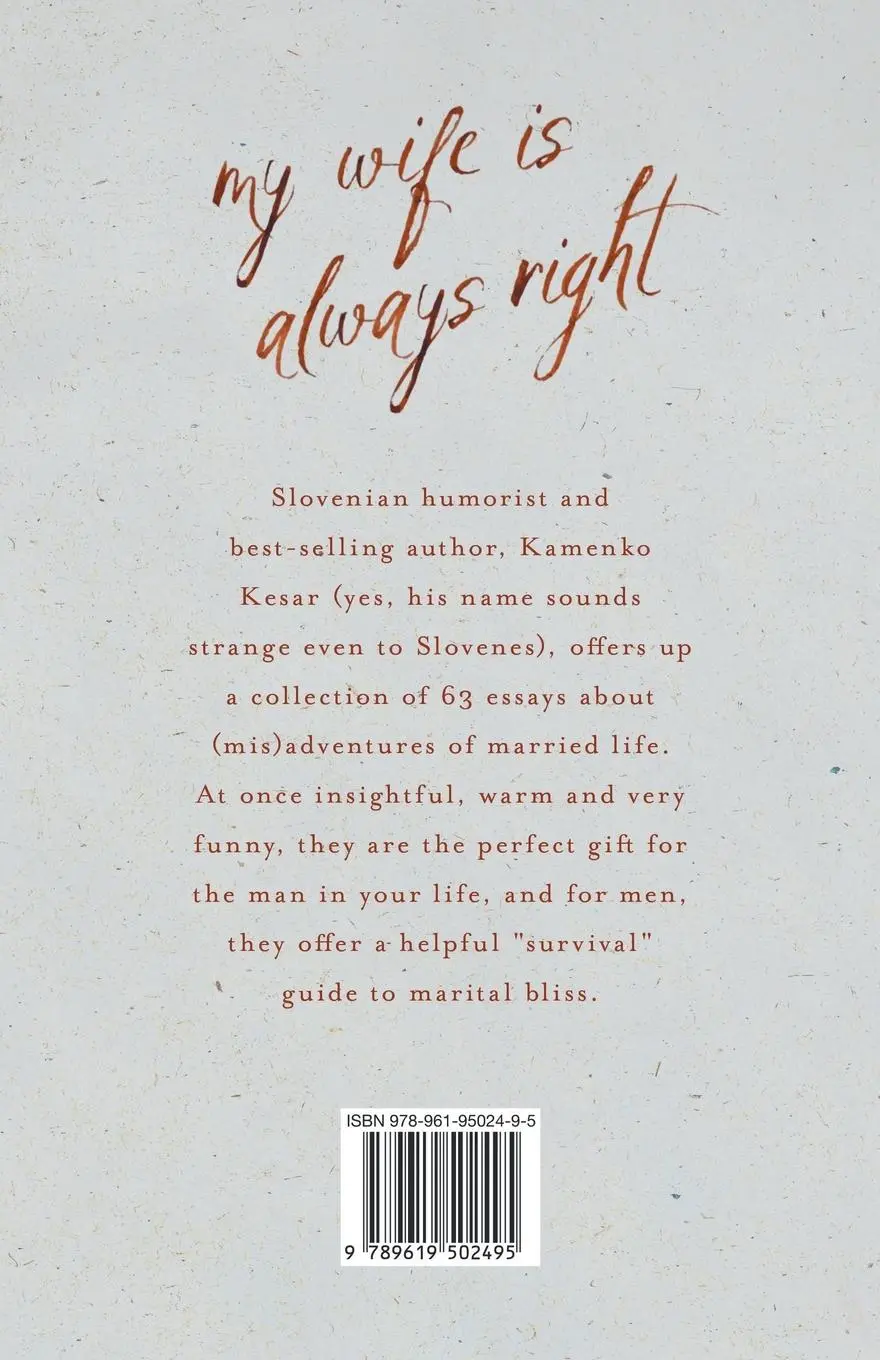 Rückseite: 9789619502495 | My Wife Is Always Right | The European Man's Guide to a Happy Marriage
