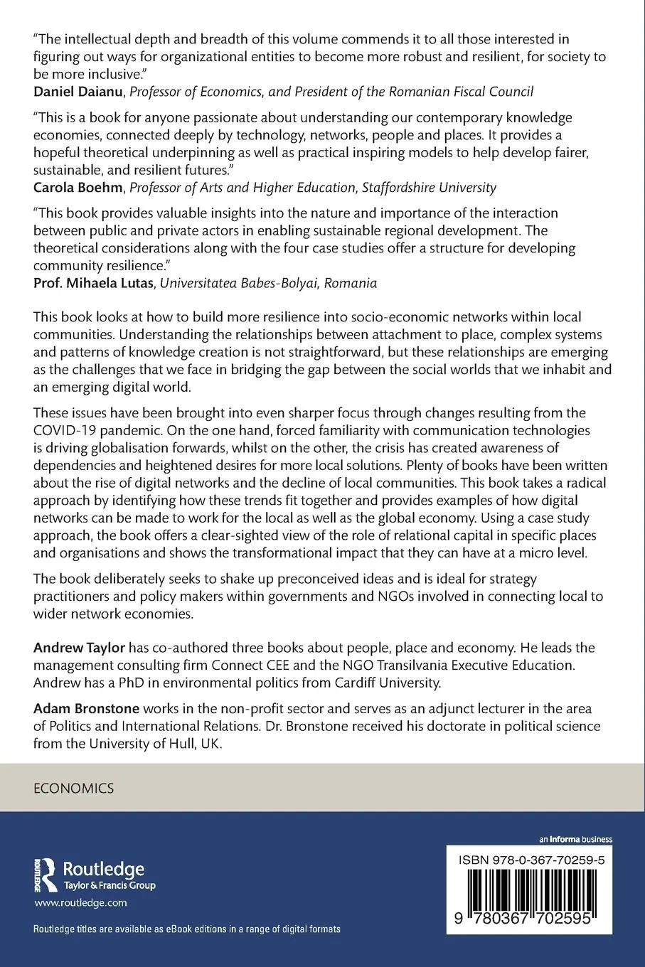 Rückseite: 9780367702595 | Re-Constructing the Global Network Economy | Andrew Taylor (u. a.)