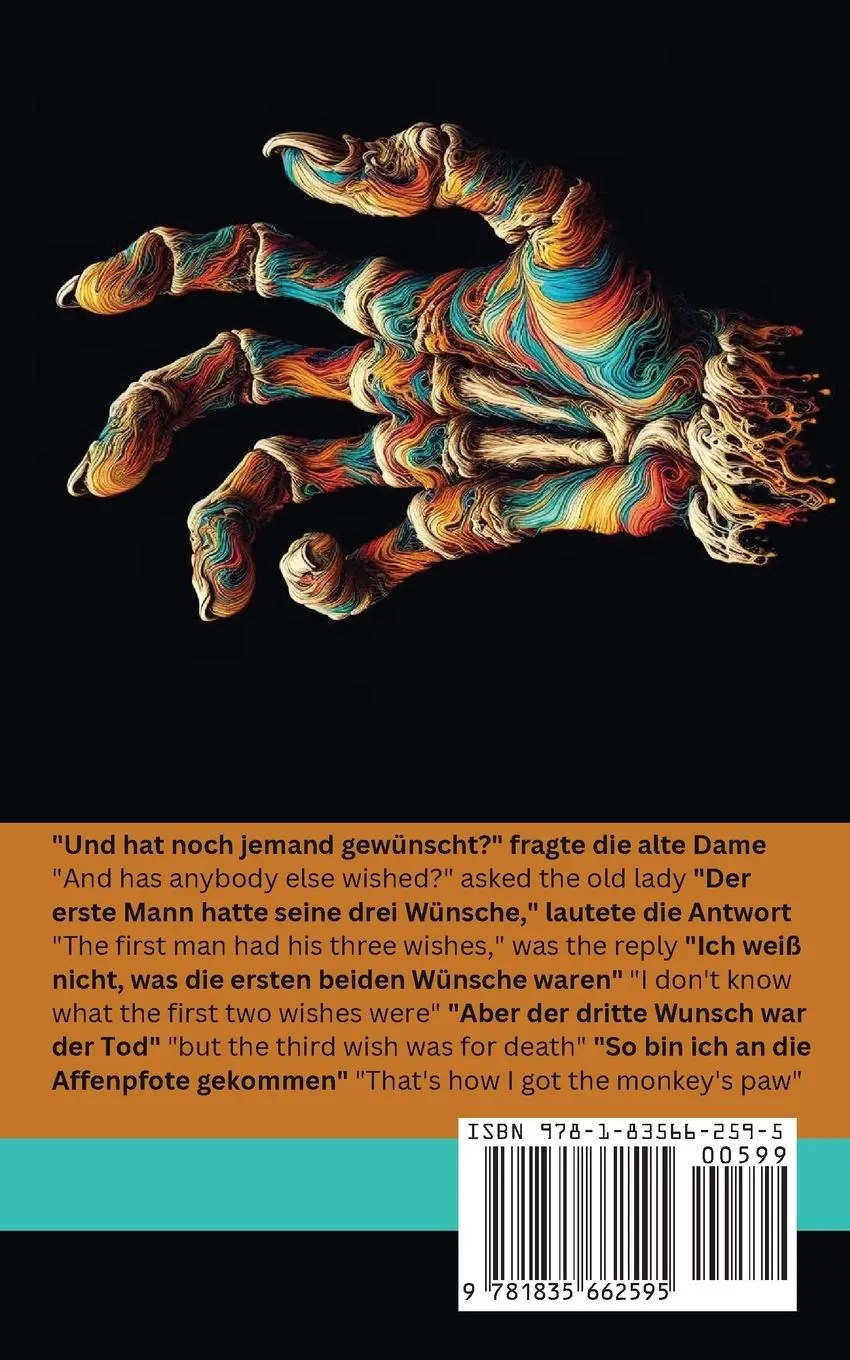 Rückseite: 9781835662595 | Die Affenpfote / The Monkey's Paw | Tranzlaty Deutsch English | Jacobs