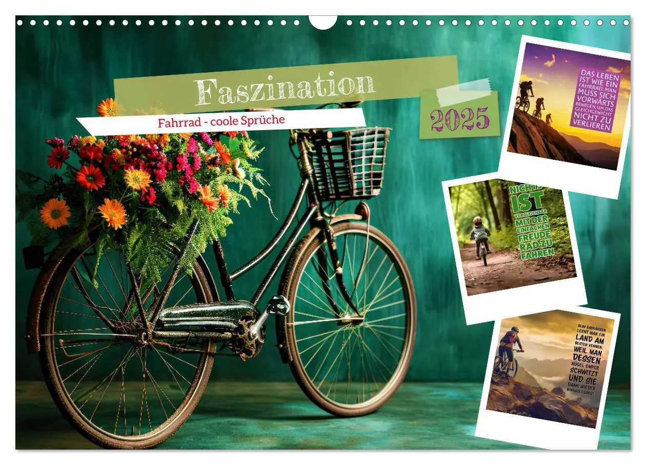 Cover: 9783383792595 | Faszination Fahrrad - coole Sprüche (Wandkalender 2025 DIN A3...