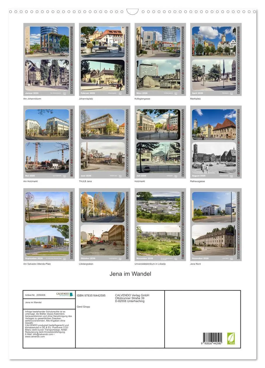 Bild: 9783516442595 | Jena im Wandel (Wandkalender 2026 DIN A2 hoch), CALVENDO...