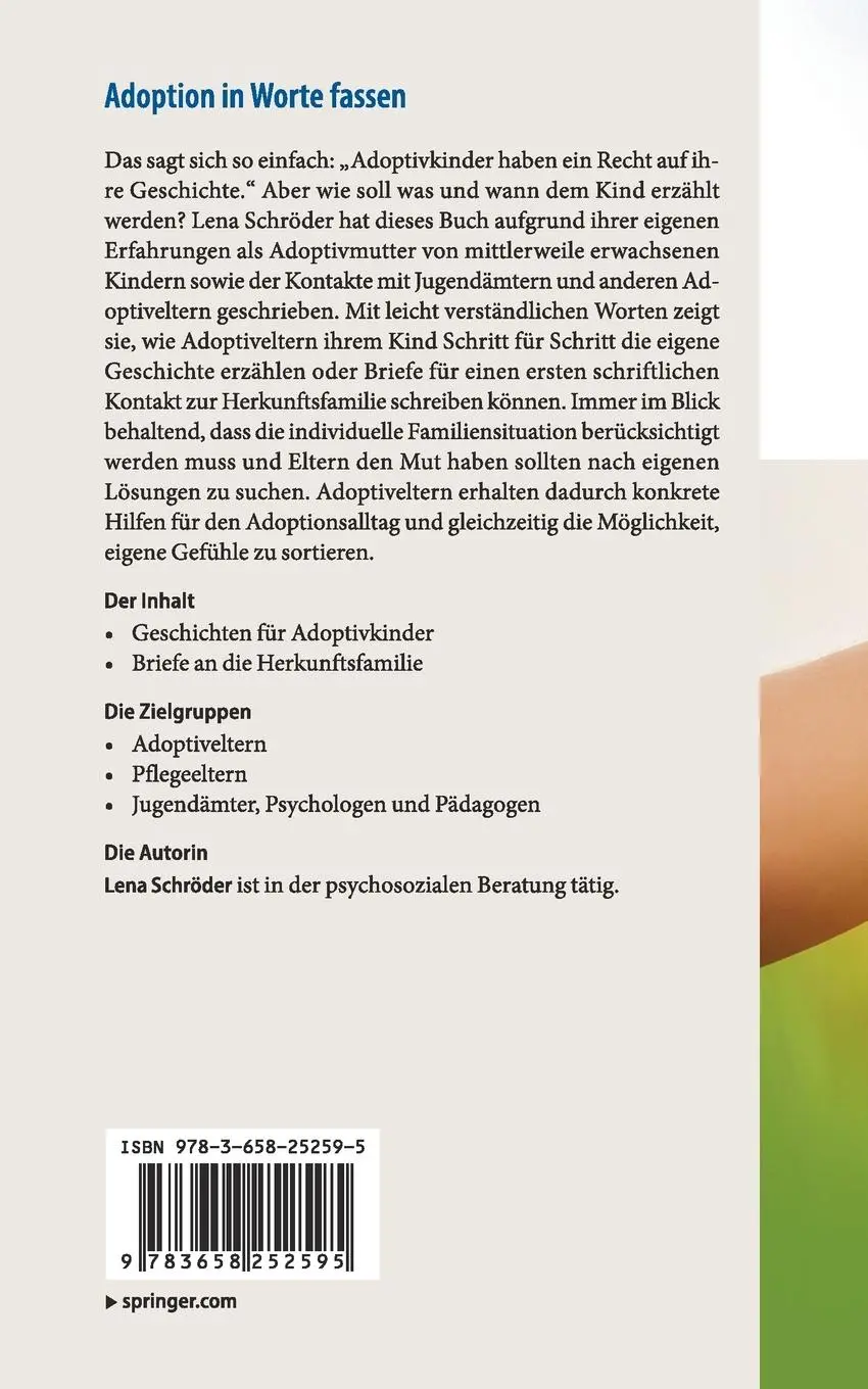 Rückseite: 9783658252595 | Adoption in Worte fassen | Lena Schröder | Taschenbuch | XVI | Deutsch