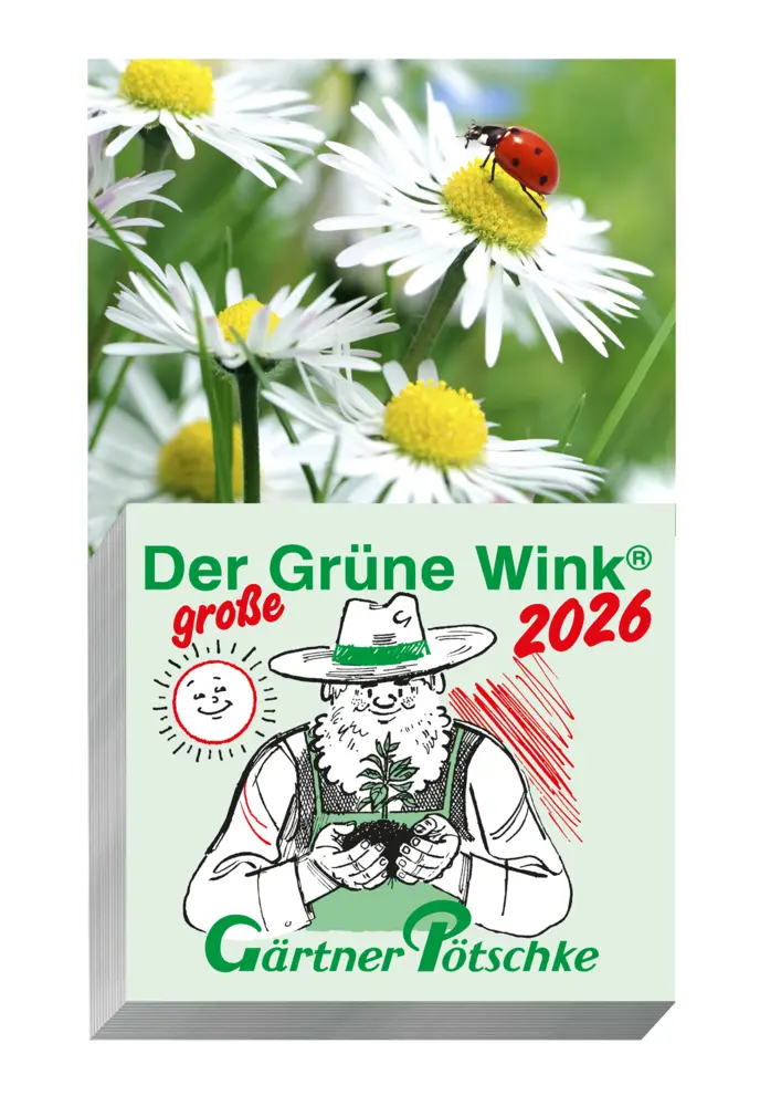 Cover: 9783920362595 | Gärtner Pötschke Der GROSSE Grüne Wink Tages-Gartenkalender 2026 Cover: 9783920362595 | Gärtner Pötschke Der GROSSE Grüne Wink Tages-Gartenkalender 2026