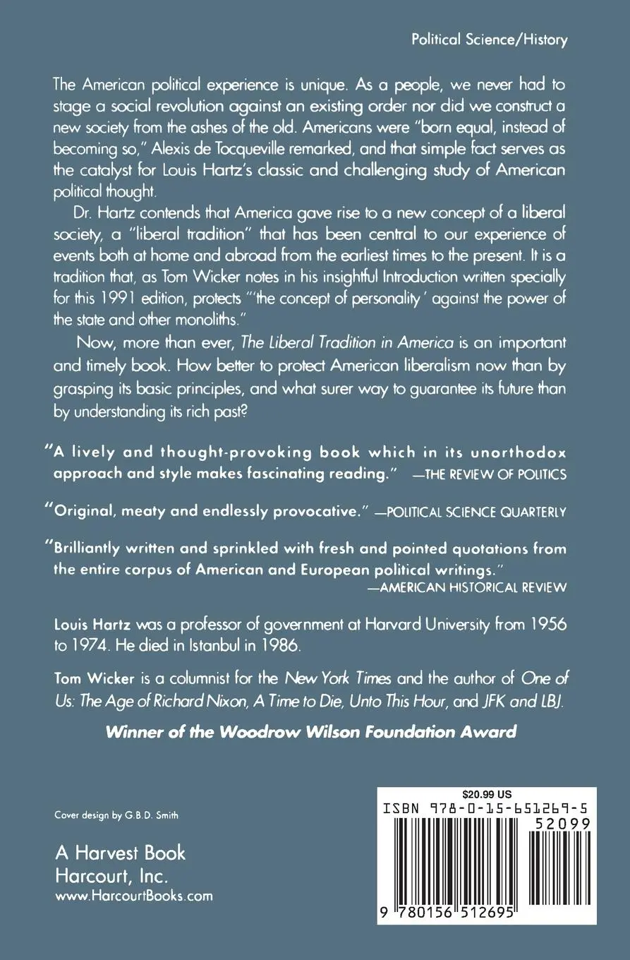 Rückseite: 9780156512695 | The Liberal Tradition in America | Louis Hartz | Taschenbuch | 1991