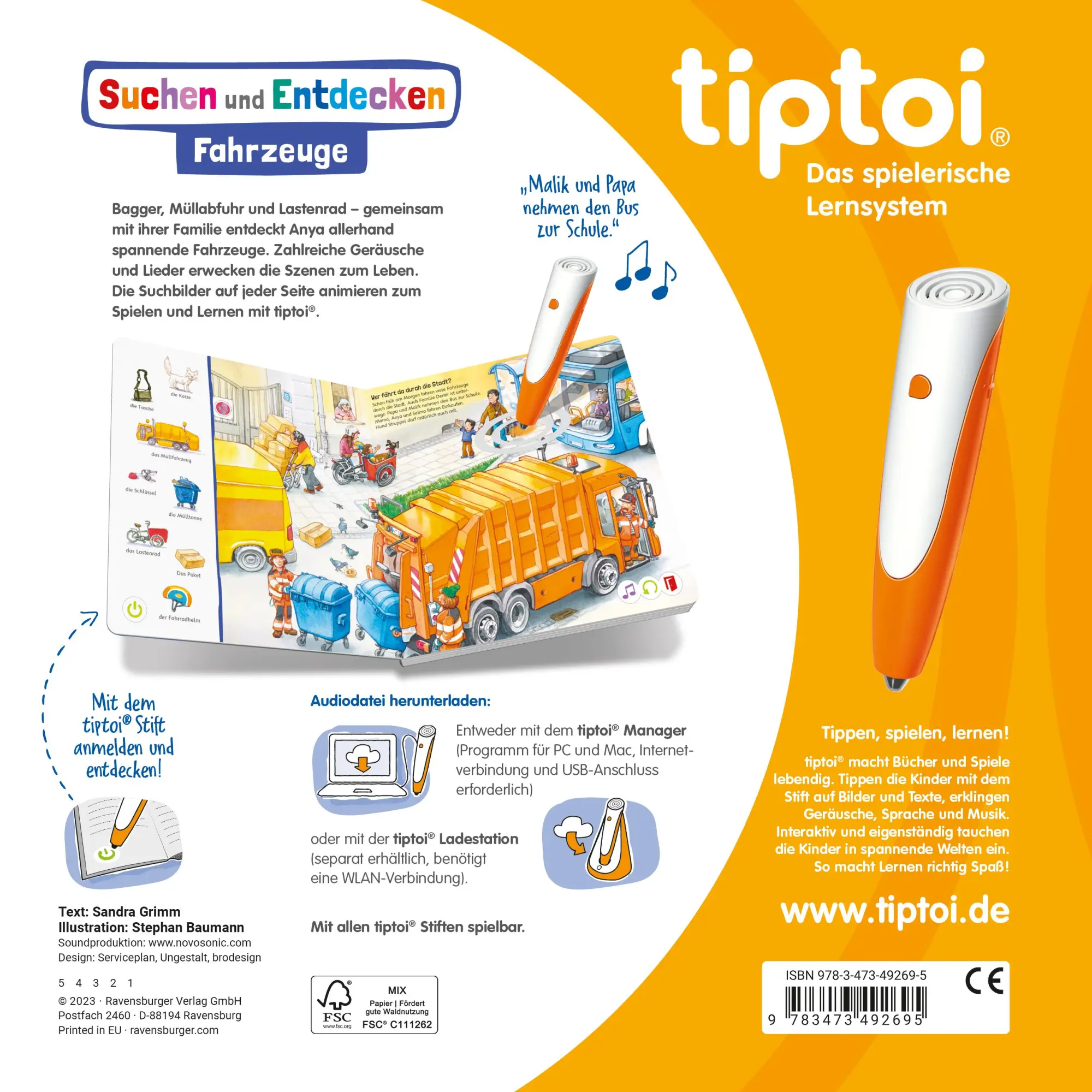 Rückseite: 9783473492695 | tiptoi® Suchen und Entdecken - Fahrzeuge | Sandra Grimm | Buch | 16 S. Rückseite: 9783473492695 | tiptoi® Suchen und Entdecken - Fahrzeuge | Sandra Grimm | Buch | 16 S.