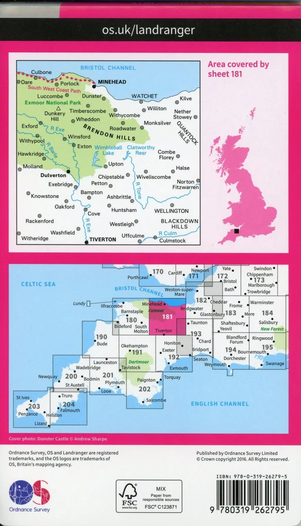 Bild: 9780319262795 | Minehead &amp; Brendon Hills, Dulverton &amp; Tiverton | Ordnance Survey