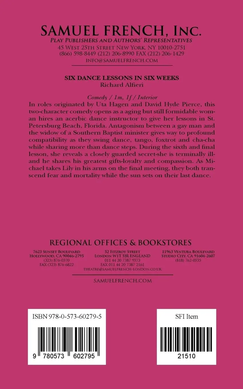 Rückseite: 9780573602795 | Six Dance Lessons in Six Weeks | Richard Alfieri | Taschenbuch | 2010