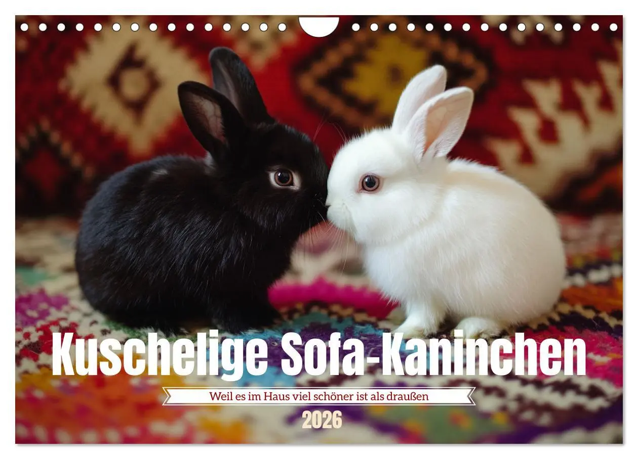 Cover: 9783457262795 | Kuschelige Sofa-Kaninchen (Wandkalender 2026 DIN A4 quer), CALVENDO...