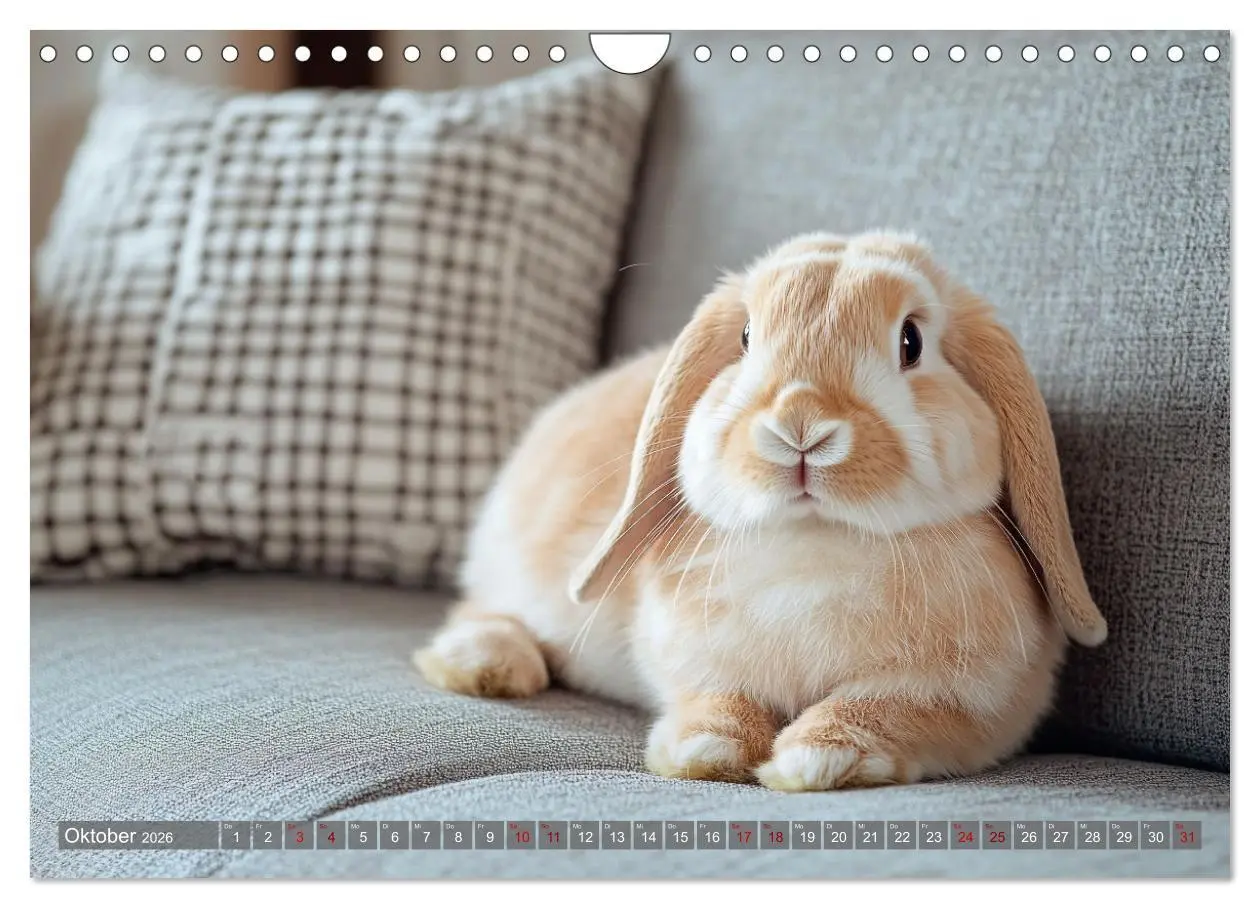 Bild: 9783457262795 | Kuschelige Sofa-Kaninchen (Wandkalender 2026 DIN A4 quer), CALVENDO...