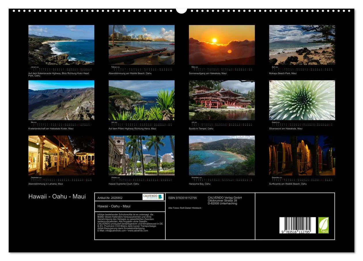 Bild: 9783516112795 | Hawaii - Oahu - Maui (hochwertiger Premium Wandkalender 2026 DIN A2...