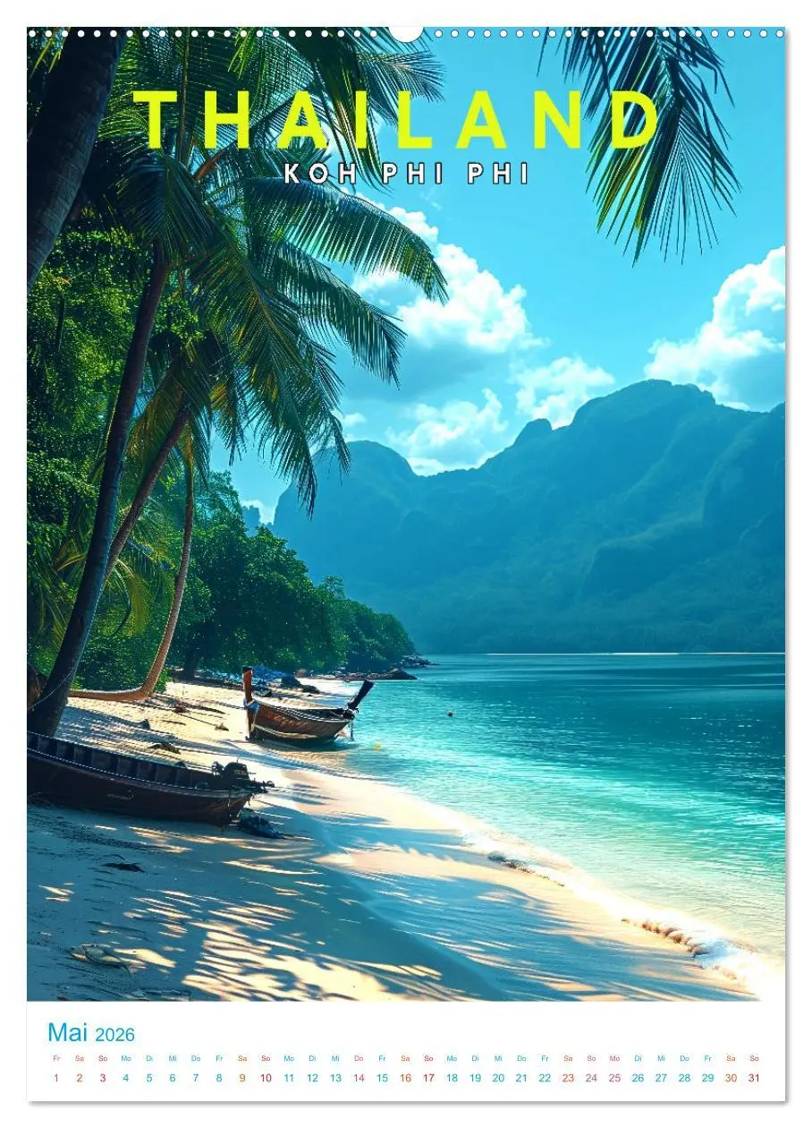 Bild: 9783516282795 | Thailand - Old School Poster Style (Wandkalender 2026 DIN A2 hoch),...