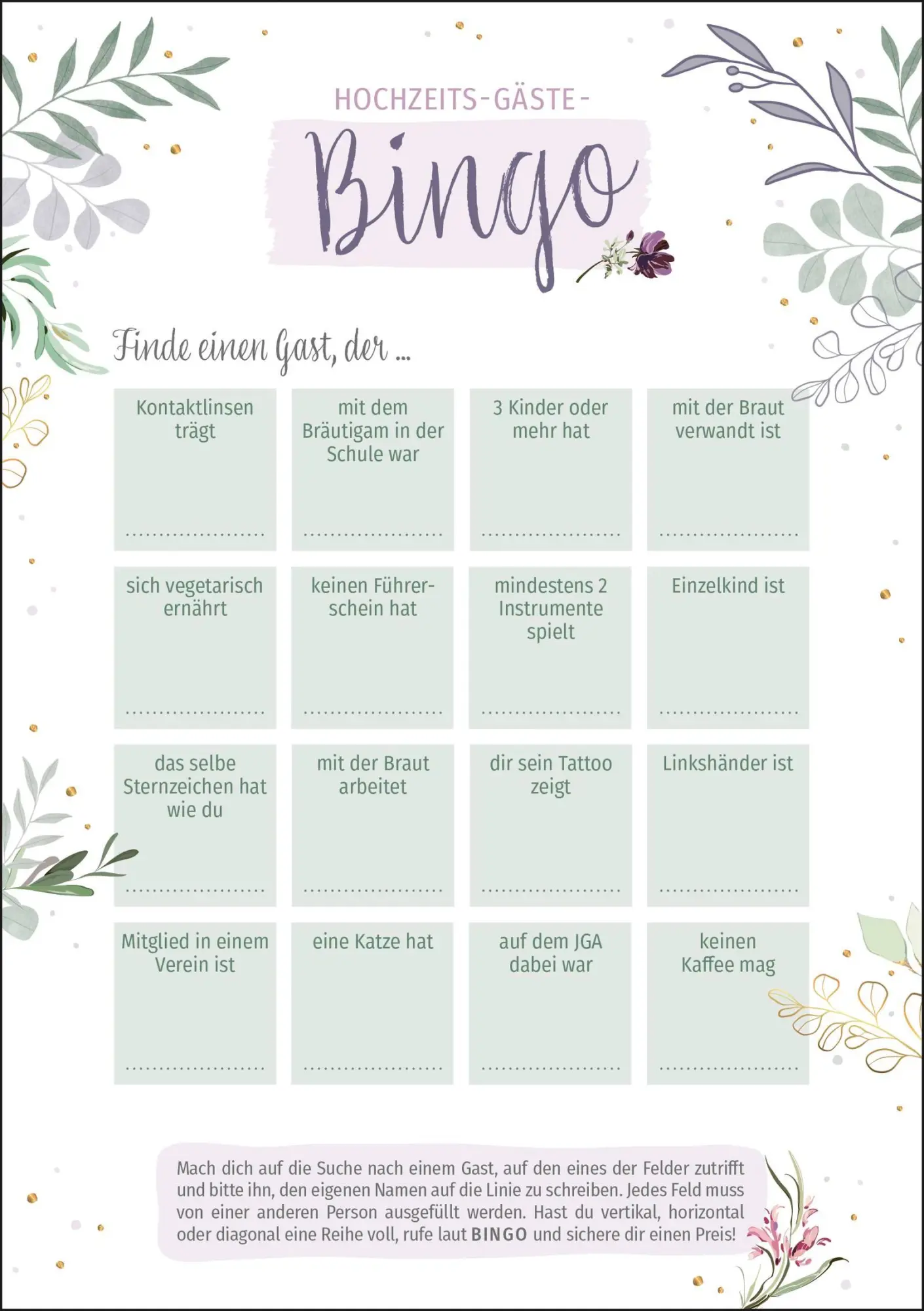 Bild: 4036442012895 | Hochzeits-Gäste-Bingo | Groh Verlag | Spiel | 104 S. | Deutsch | 2025