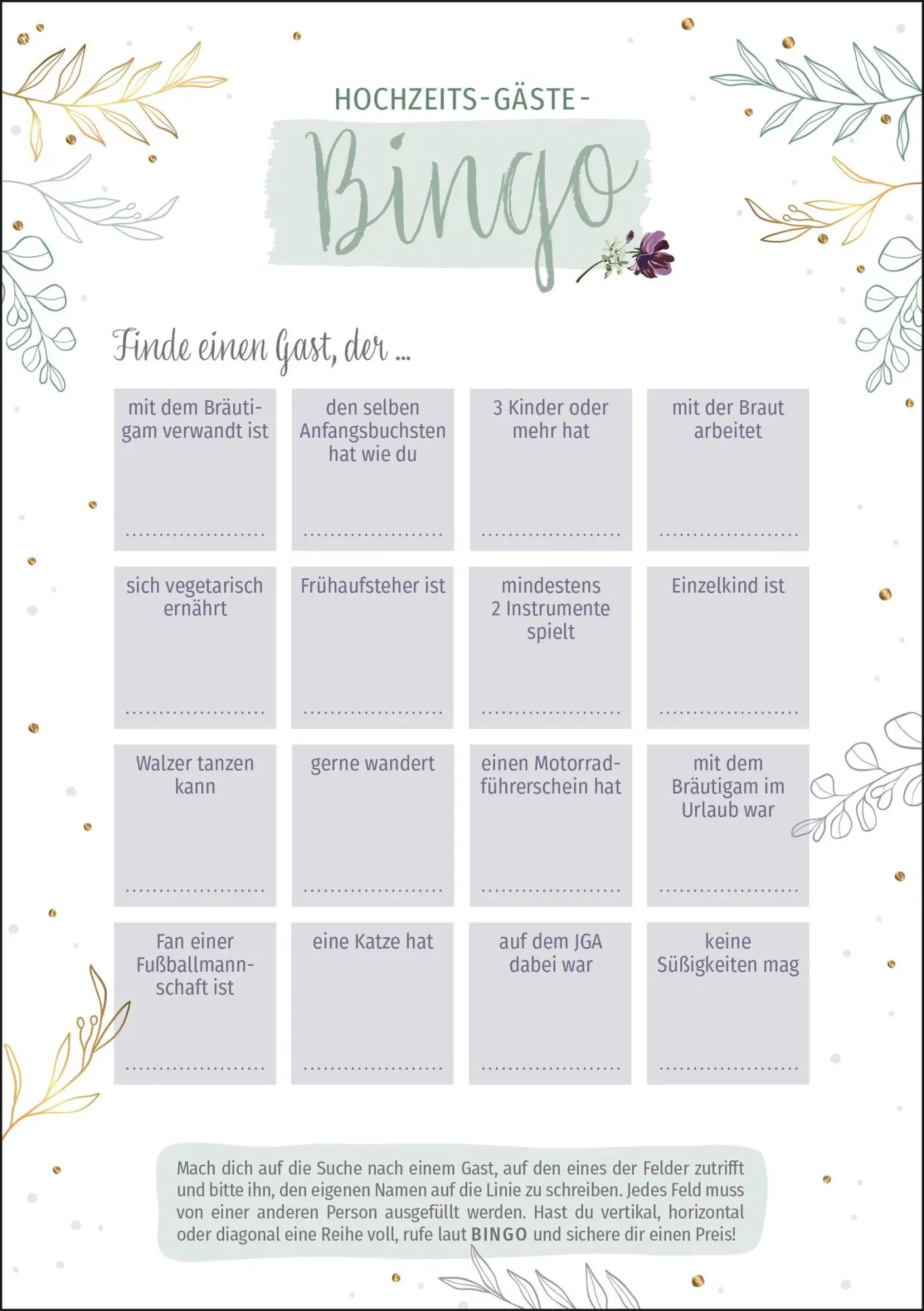 Bild: 4036442012895 | Hochzeits-Gäste-Bingo | Groh Verlag | Spiel | 104 S. | Deutsch | 2025