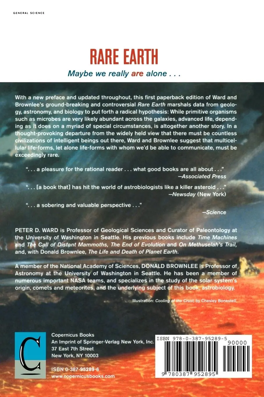 Rückseite: 9780387952895 | Rare Earth | Why Complex Life is Uncommon in the Universe | Buch
