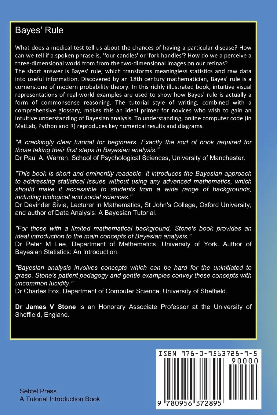 Rückseite: 9780956372895 | Bayes' Rule | A Tutorial Introduction to Bayesian Analysis | Stone