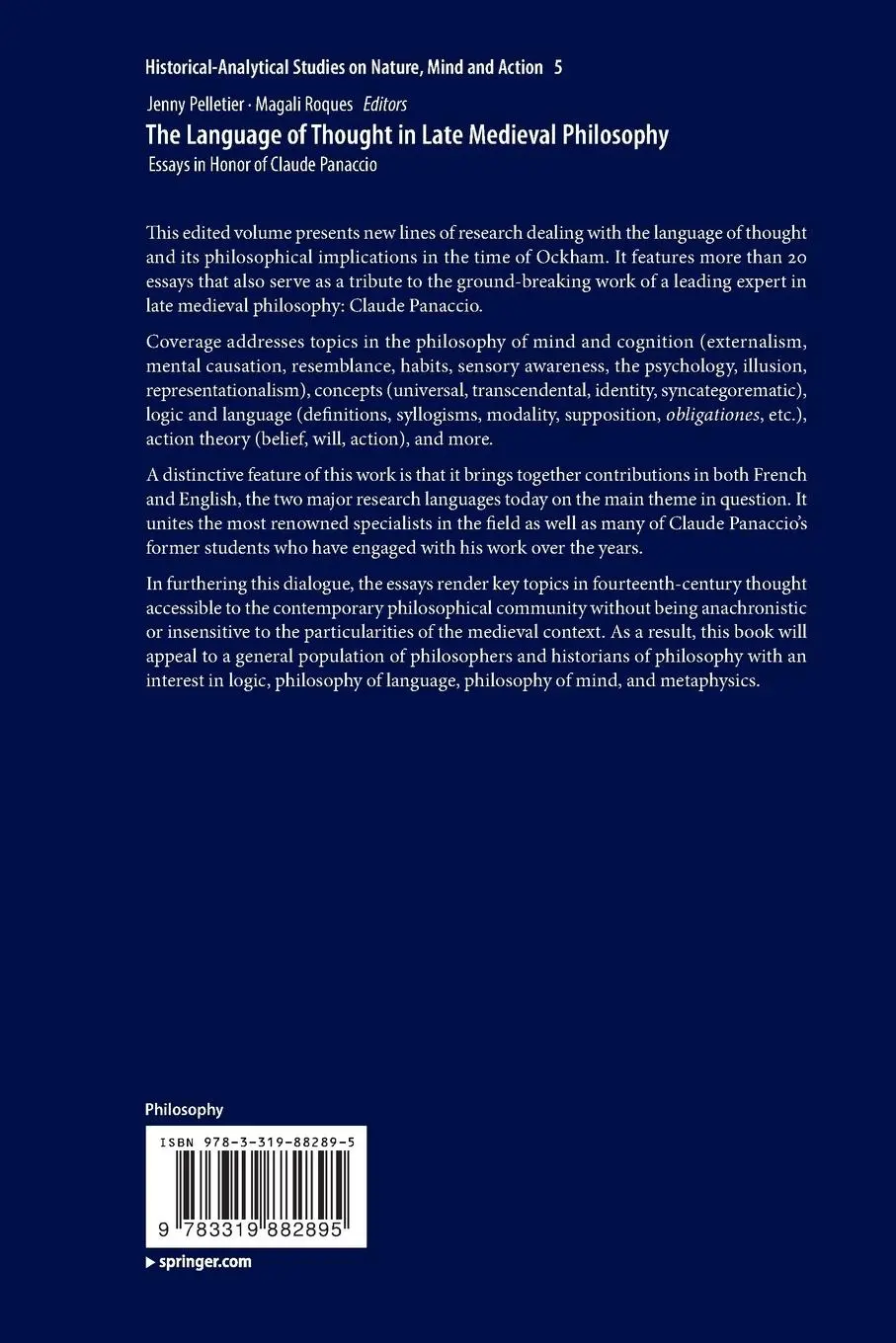 Rückseite: 9783319882895 | The Language of Thought in Late Medieval Philosophy | Taschenbuch | ix