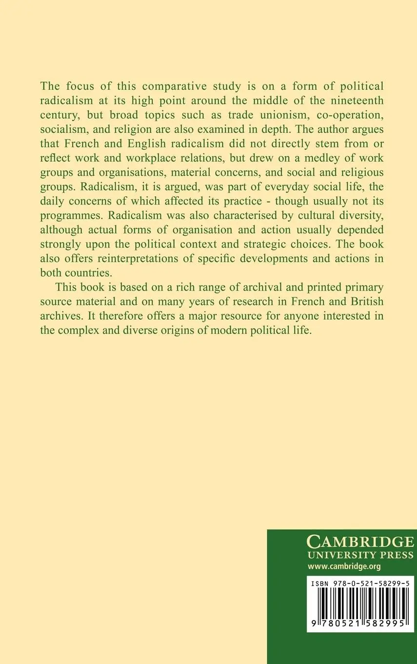 Rückseite: 9780521582995 | Radical Artisans in England and France, 1830 1870 | Prothero (u. a.)