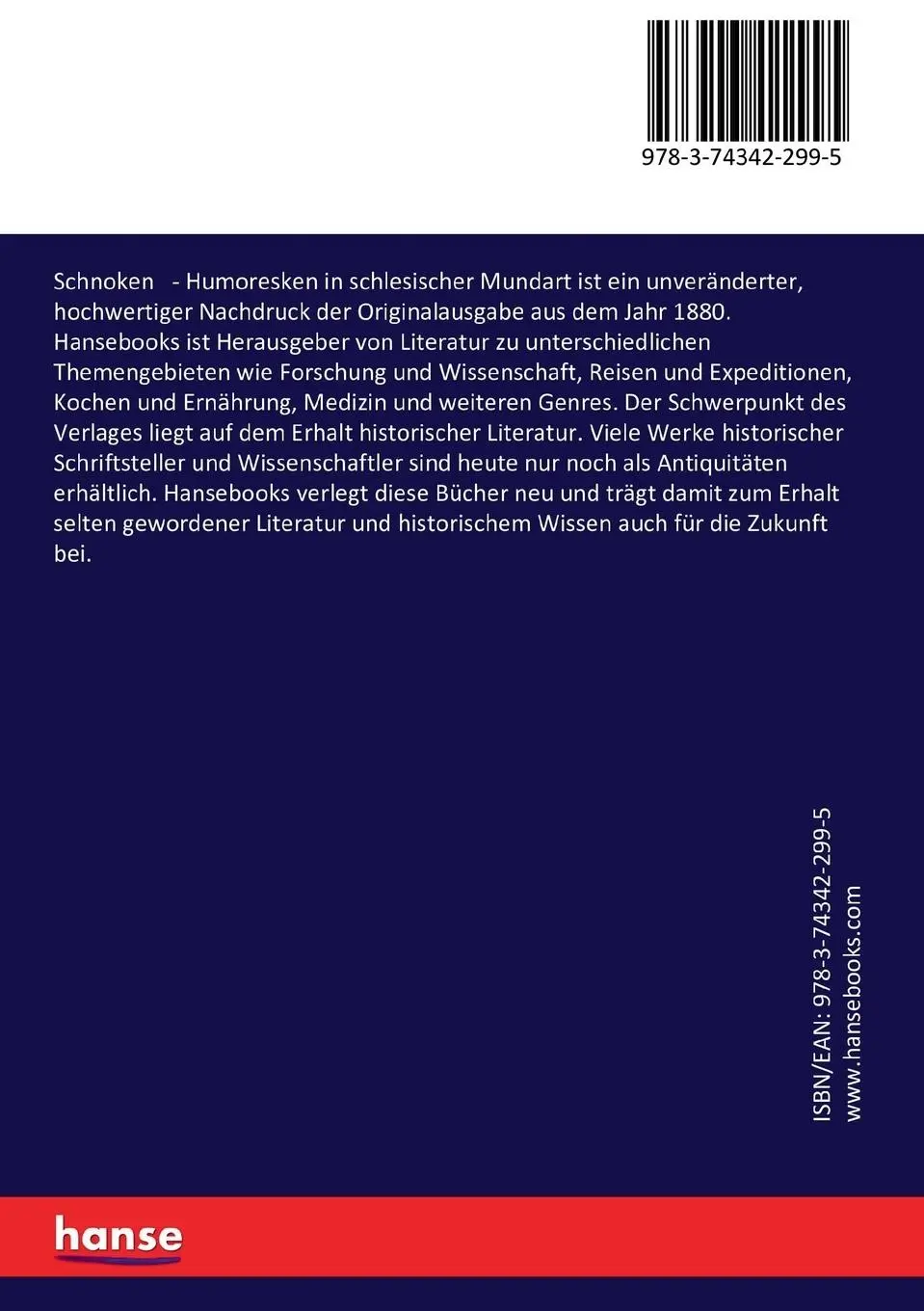 Rückseite: 9783743422995 | Schnoken | Humoresken in schlesischer Mundart | Robert Rössler | Buch