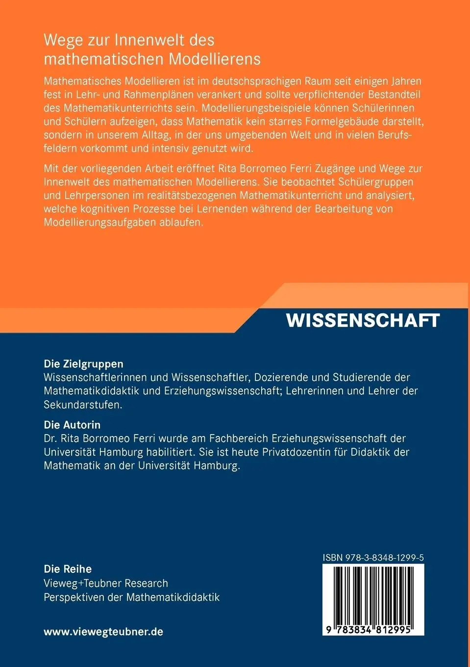 Rückseite: 9783834812995 | Wege zur Innenwelt des mathematischen Modellierens | Ferri | Buch