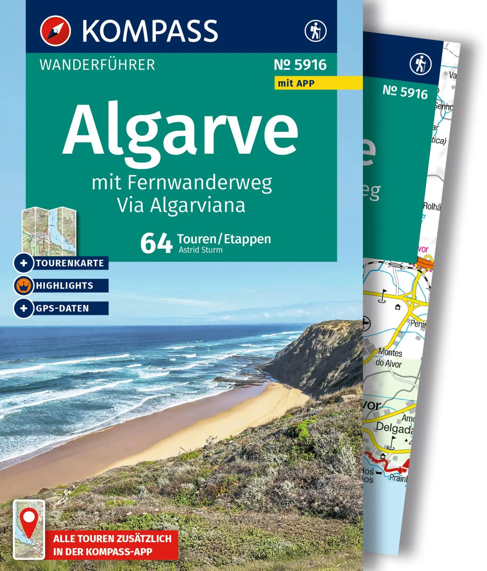 Cover: 9783991542995 | KOMPASS Wanderführer Algarve mit Fernwanderweg Via Algarviana, 64...