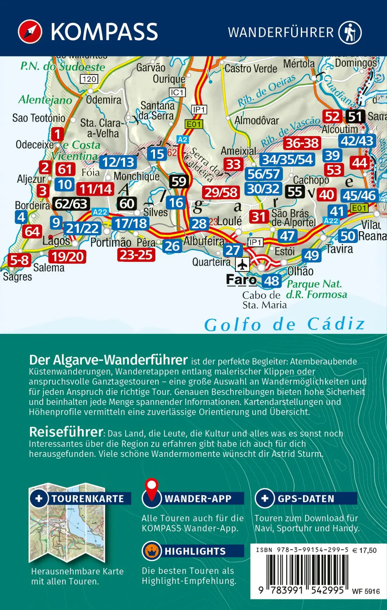 Rückseite: 9783991542995 | KOMPASS Wanderführer Algarve mit Fernwanderweg Via Algarviana, 64...