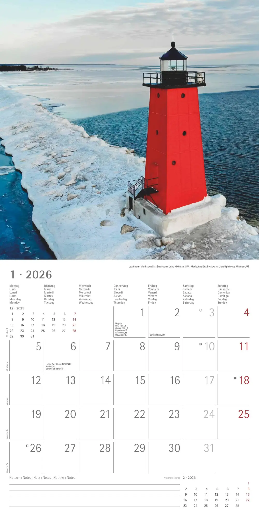 Bild: 4069095003095 | Leuchttürme 2026 - Broschürenkalender 30x30 cm (30x60 geöffnet) -...