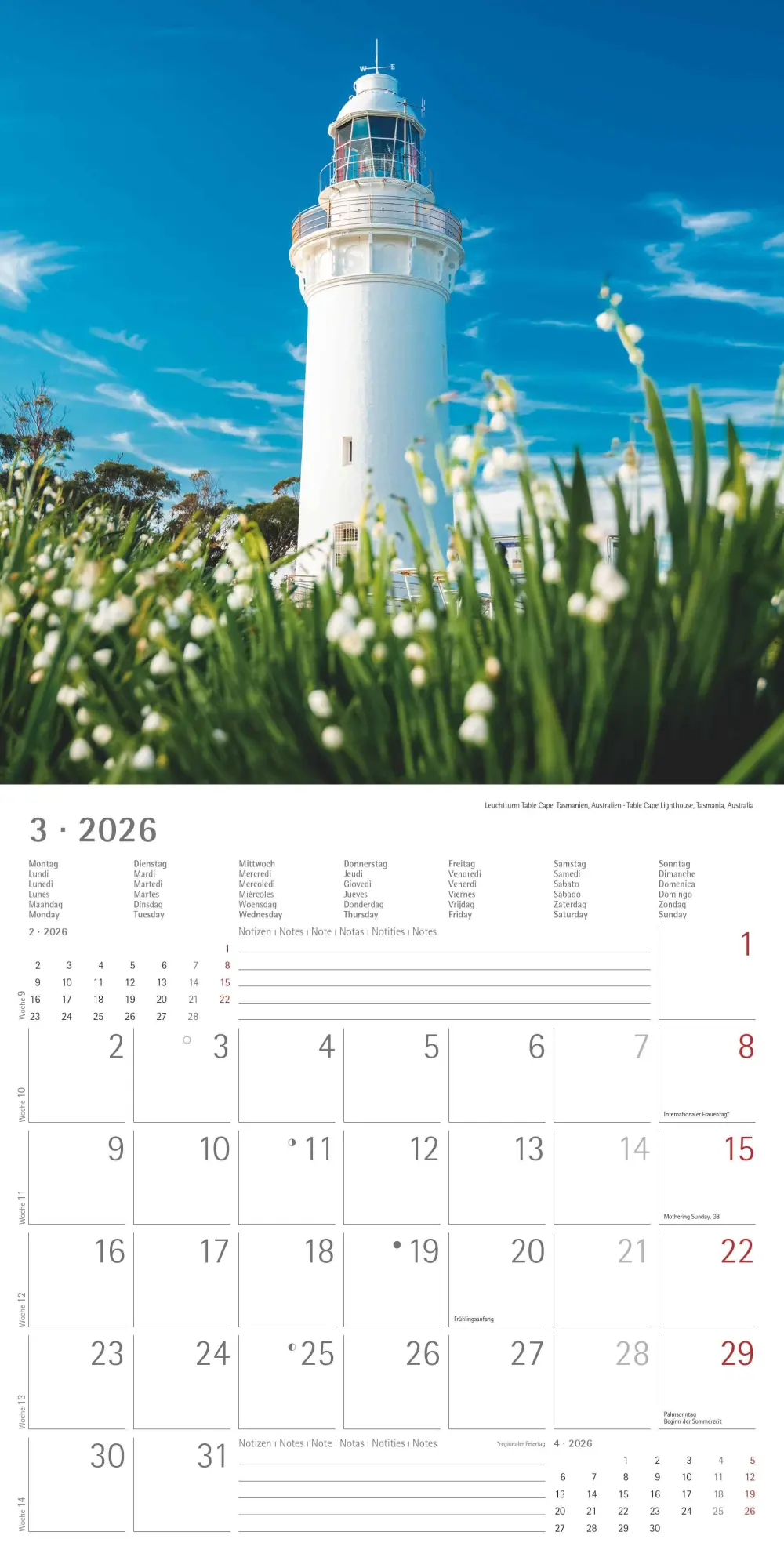 Bild: 4069095003095 | Leuchttürme 2026 - Broschürenkalender 30x30 cm (30x60 geöffnet) -...