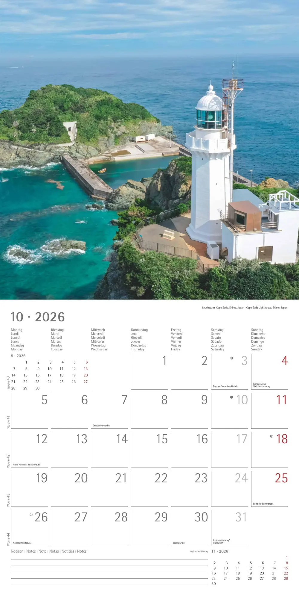 Bild: 4069095003095 | Leuchttürme 2026 - Broschürenkalender 30x30 cm (30x60 geöffnet) -...