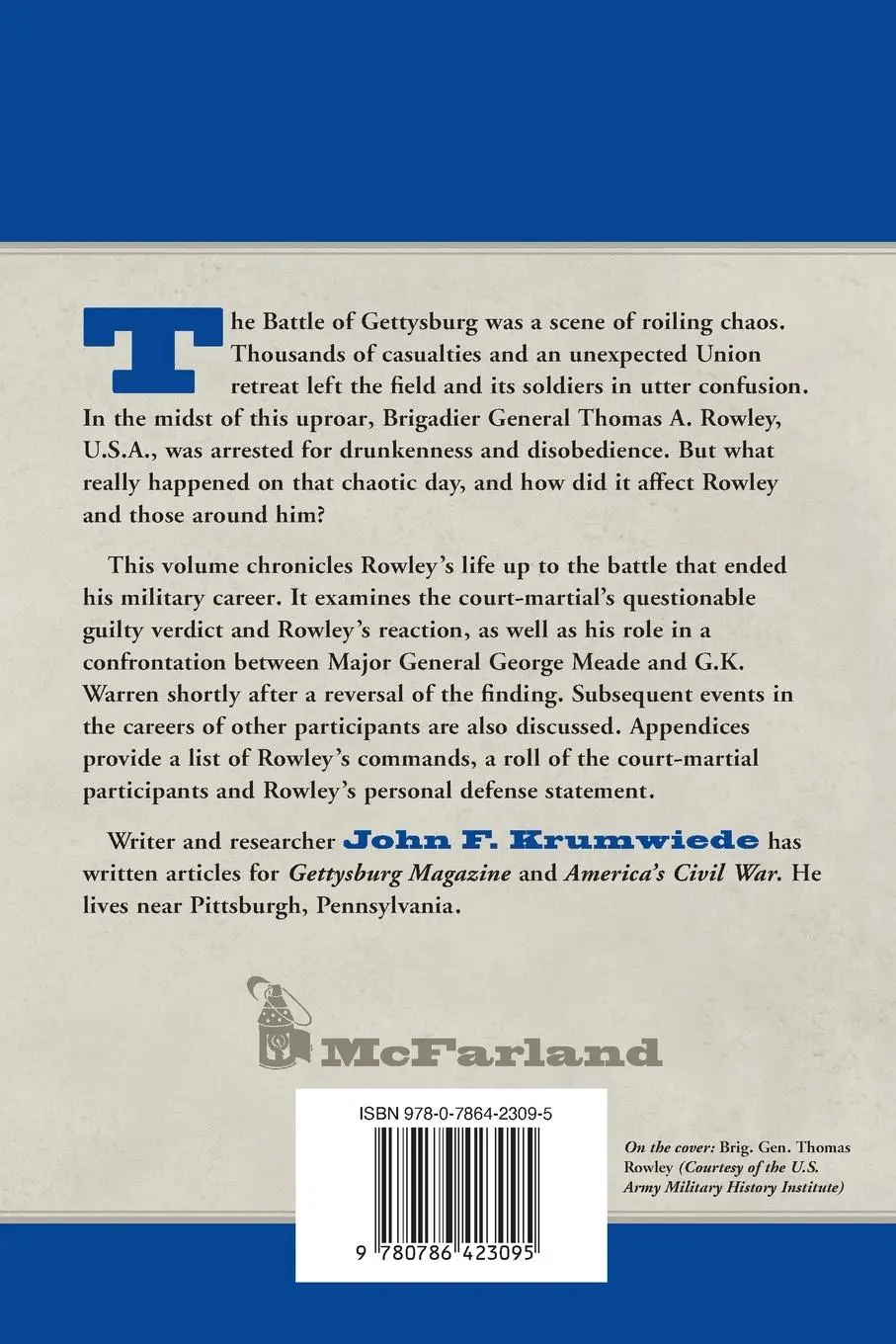 Rückseite: 9780786423095 | Disgrace at Gettysburg | John F. Krumwiede | Taschenbuch | Englisch