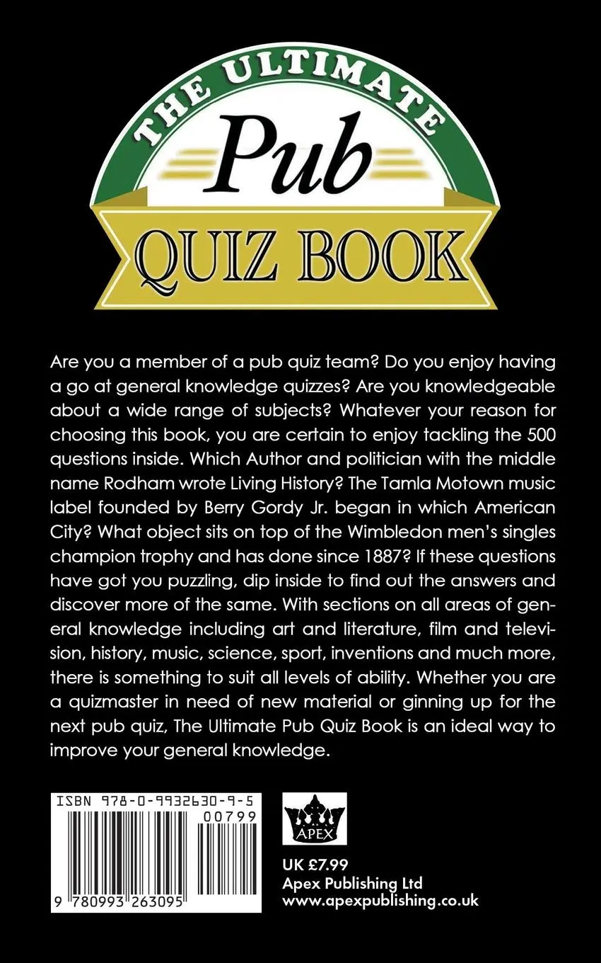 Rückseite: 9780993263095 | The Ultimate Pub Quiz Book | Scott Stevenson | Taschenbuch | Englisch
