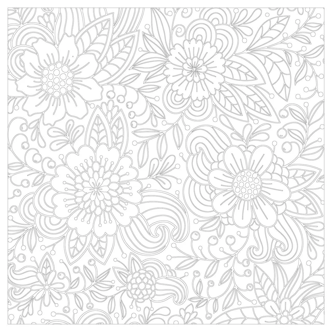 Bild: 9783831043095 | Achtsam &amp; Kreativ. Blumen | Über 70 Motive zum Ausmalen und Entspannen