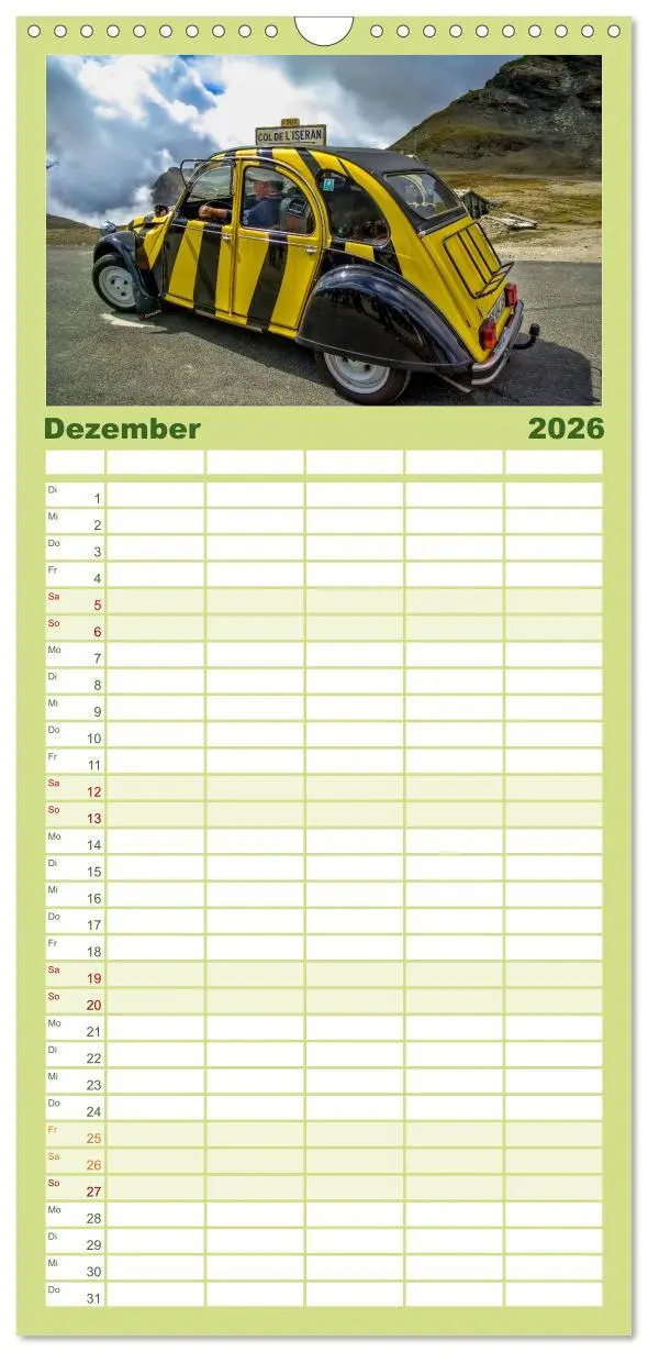 Bild: 9783516523195 | Familienplaner 2026 - Citroën 2CV - die Ente mit 5 Spalten...