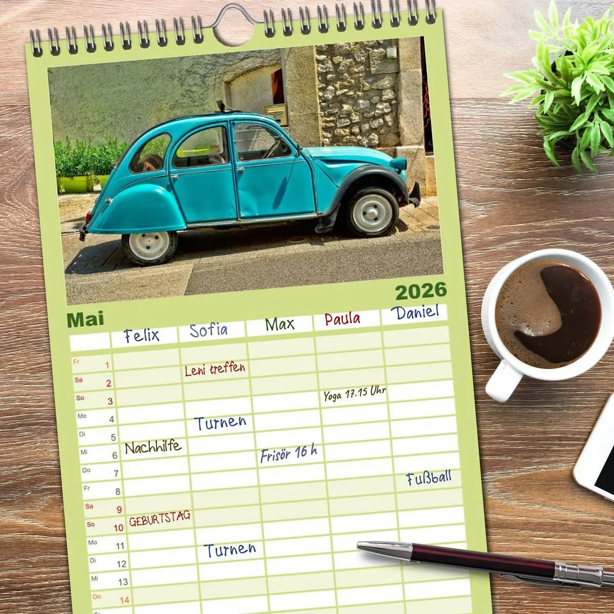 Bild: 9783516523195 | Familienplaner 2026 - Citroën 2CV - die Ente mit 5 Spalten...