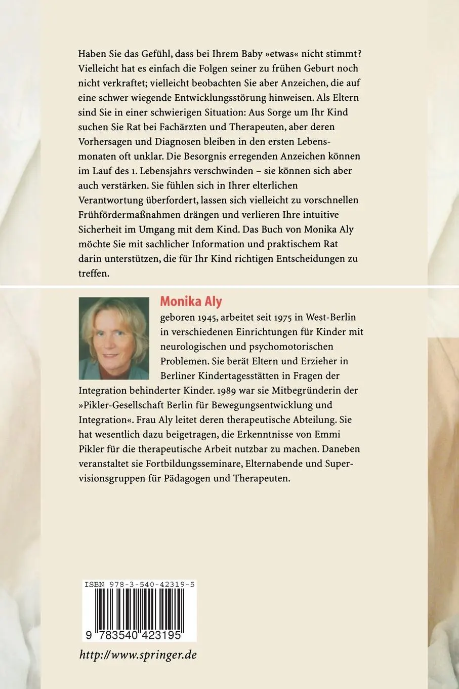 Rückseite: 9783540423195 | Mein Kind im ersten Lebensjahr | Monika Aly | Taschenbuch | xv | 2002