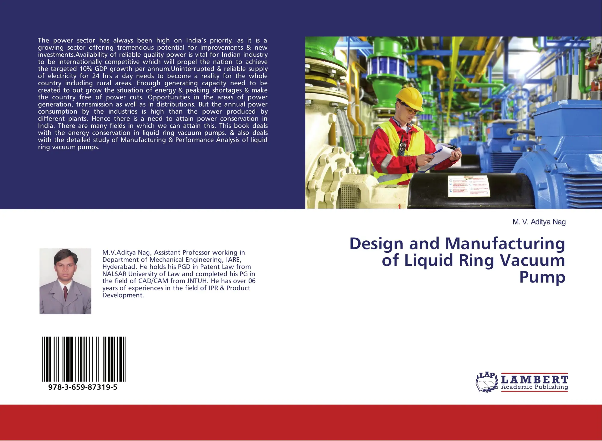 Cover: 9783659873195 | Design and Manufacturing of Liquid Ring Vacuum Pump | M. V. Aditya Nag