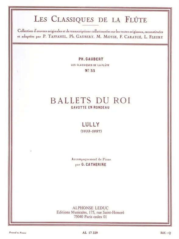 Cover: 9790046173295 | Lully: Ballets du Roi Gavotte en Rondeau - | Jean-Baptiste Lully