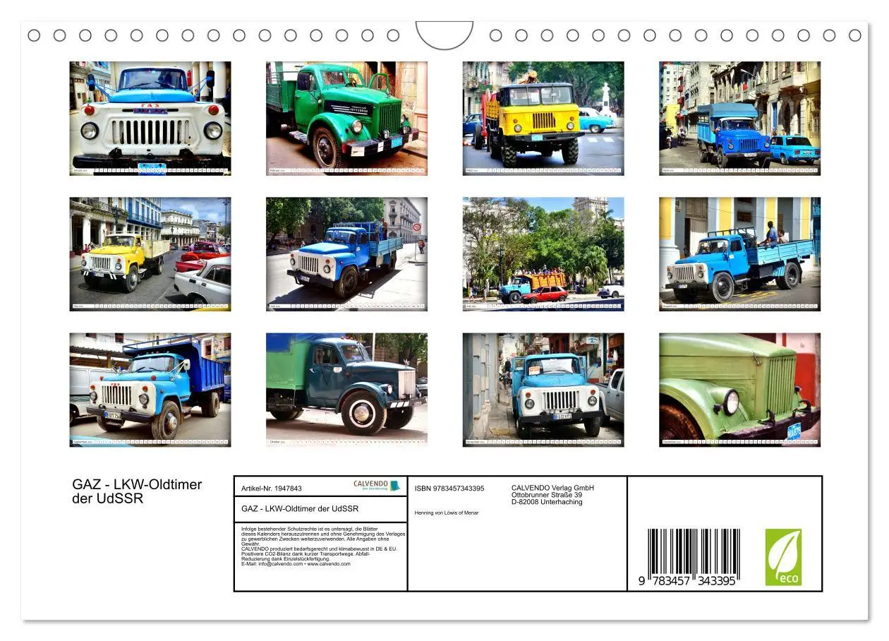 Bild: 9783457343395 | GAZ - LKW-Oldtimer der UdSSR (Wandkalender 2026 DIN A4 quer),...