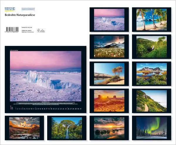 Bild: 9783731883395 | Bedrohte Naturparadiese 2026 | Verlag Korsch | Kalender | 14 S. | 2026