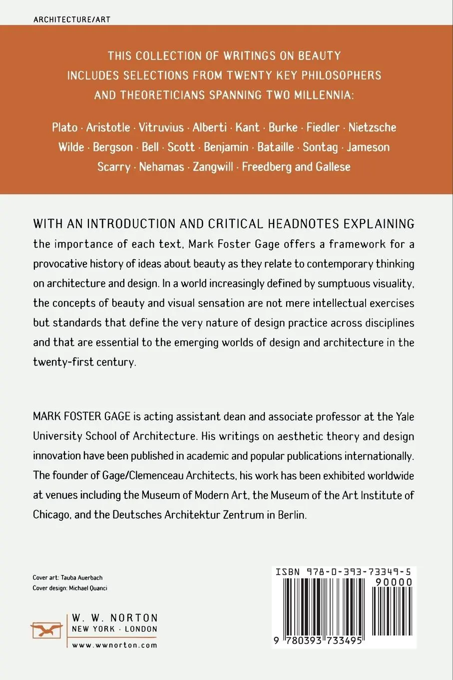 Rückseite: 9780393733495 | Aesthetic Theory | Essential Texts for Architecture and Design | Gage