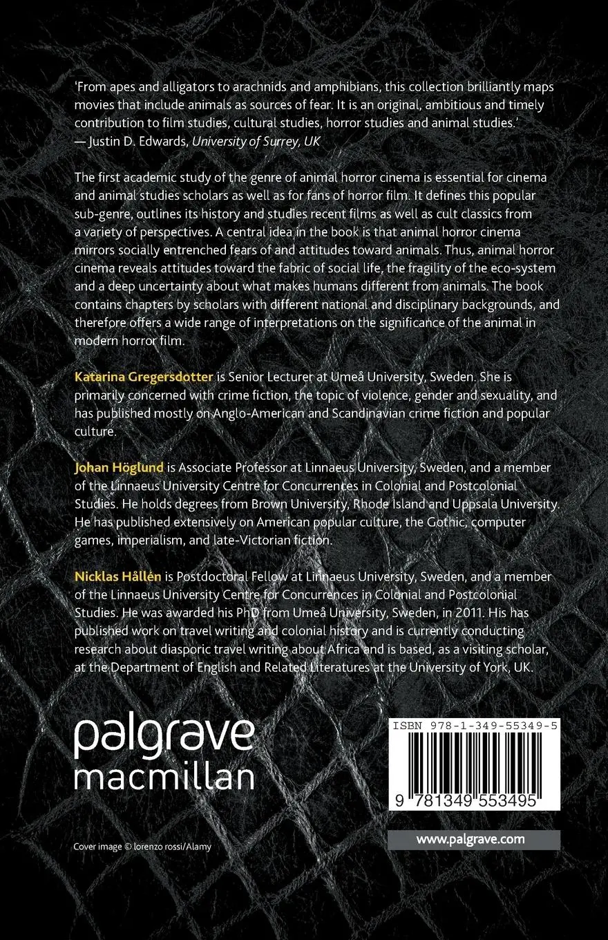 Rückseite: 9781349553495 | Animal Horror Cinema | Genre, History and Criticism | Taschenbuch