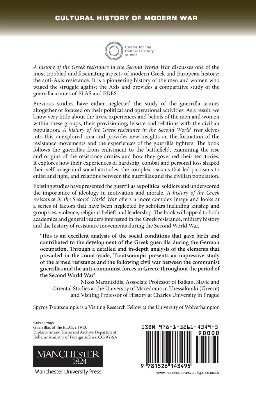 Rückseite: 9781526143495 | A history of the Greek resistance in the Second World War | Buch