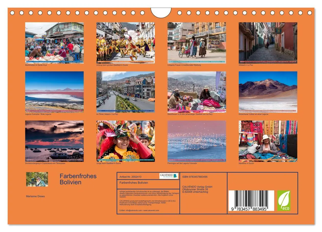 Bild: 9783457883495 | Farbenfrohes Bolivien (Wandkalender 2026 DIN A4 quer), CALVENDO...